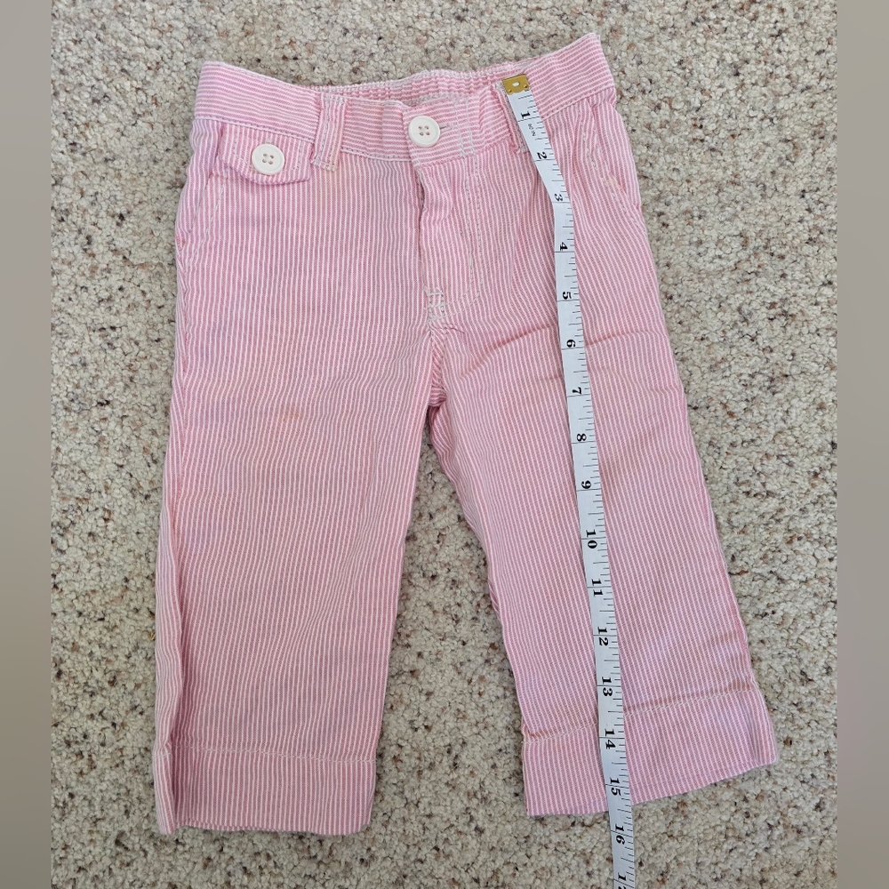 👶Cherokee Pink and White Striped Pants 12 Months Size
